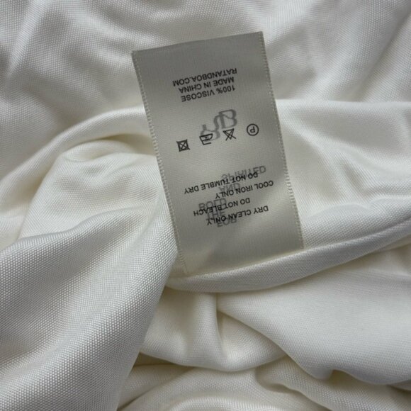 🆕 RAT & BOA 🧿 NWOT Winona White Slinky Cowl Neck Jersey Gown, Sz XXS - Picture 15 of 15